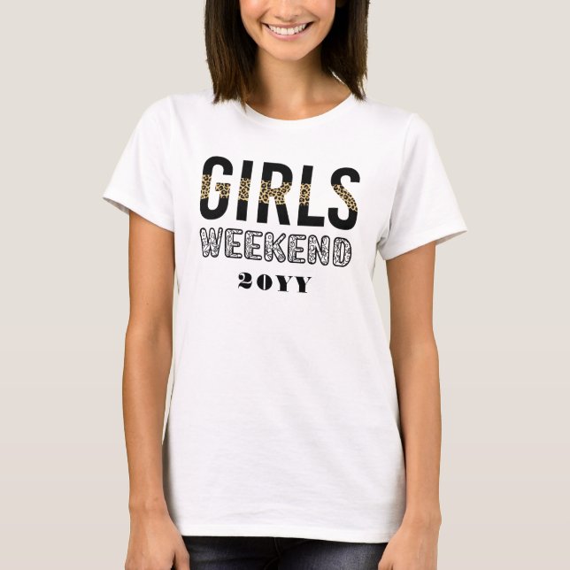 Camiseta Férias de Viagem de Meninas de Fim de Semana Perso (Frente)