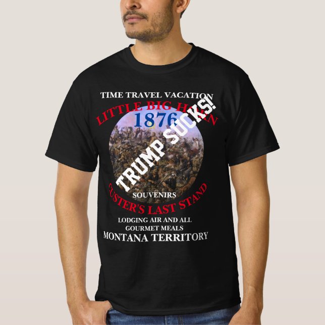 Camiseta Férias de viagem no tempo de Trump ÚLTIMA RESISTÊN (Frente)