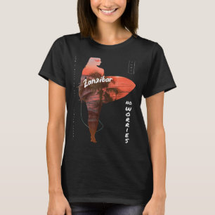 Camiseta Férias de Zanzibar Wave Surfing Surfing Paradise V