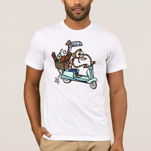 Camiseta Férias do Beachcomber do macaco do Moped! (Frente)