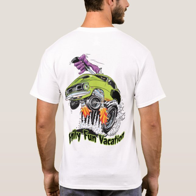 Camiseta Férias do divertimento da família da excursão do (Verso)