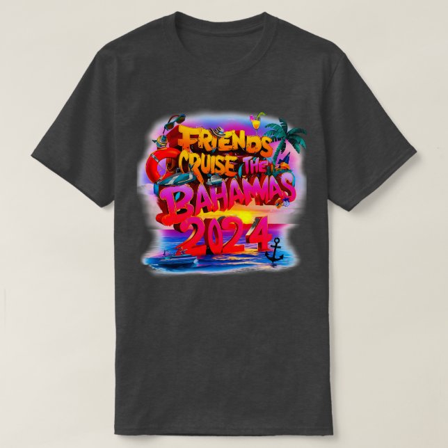 Camiseta Férias do Grupo Amigos da Família Bahamas Cruise 2 (Frente do Design)