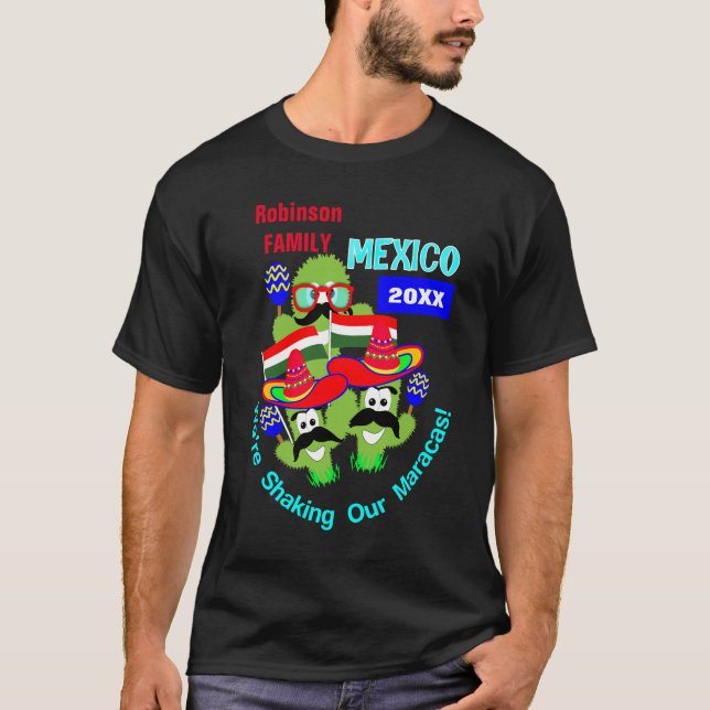 Camiseta Férias do Grupo da Família do México Personalizada (Frente)