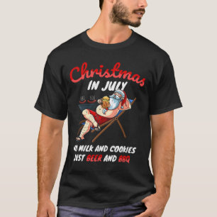 Camiseta Férias do Natal em Julho Papai Noel Festa de Natal