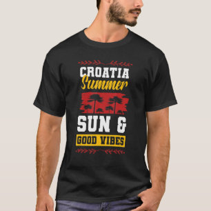Camiseta Férias do Partido Croata Summer Sun Vibes Hrvatska