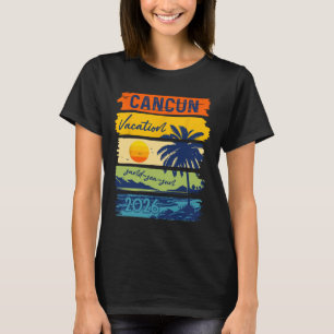 Camiseta Férias em Cancun 2026 Mar Areia Praia Viagem de Ve