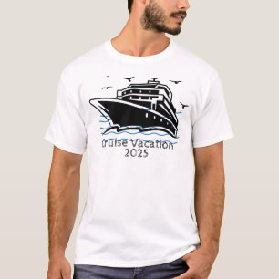 Camiseta Férias em cruzeiro de verão personalização branca