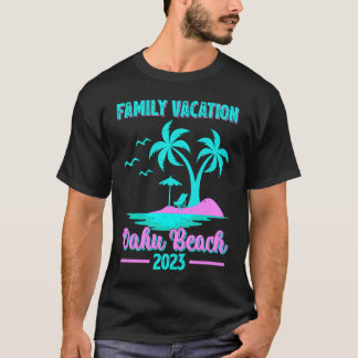 Camiseta Férias em Família 2023 Palmeira Havaí Oahu Praia