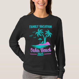 Camiseta Férias em Família 2023 Palmeira Havaí Oahu Praia