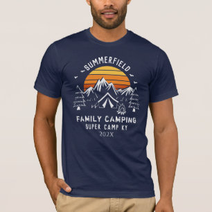 Camiseta Férias em Família Acampamento Retro Personalizado