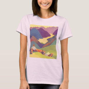Camiseta Férias em Família Antigas, Piquenique nas Montanha