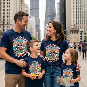 Camiseta Férias em Família em Chicago Illinois Grupo Corres