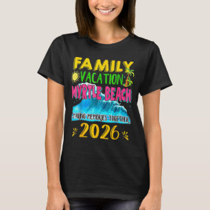 Camiseta Férias em Família Myrtle Beach 2026 Verão Feriado