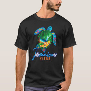 Camiseta Férias em Família na Jamaica com Tartaruga Marinha