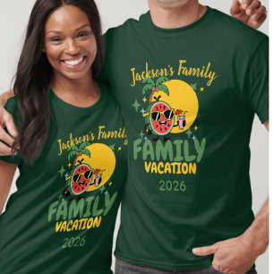 Camiseta Férias em família nome personalizado correspondent