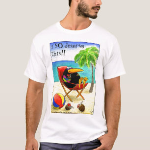 Camiseta Férias engraçadas da praia do corvo