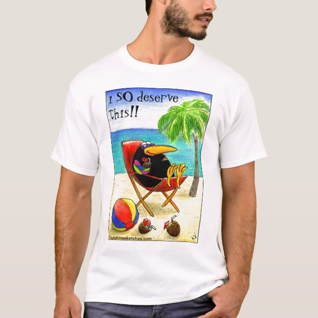 Camiseta Férias engraçadas da praia do corvo (Frente)
