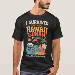 Camiseta Férias engraçadas no Havaí Sobrevivi ao Tsunami do