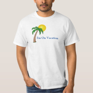 Camiseta Férias Engraçadas Texto de Cotação Praia Árvo