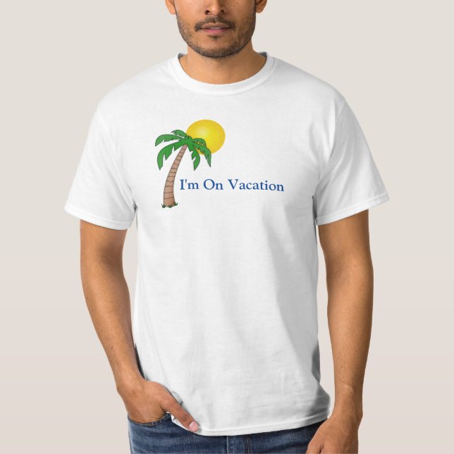 Camiseta Férias Engraçadas Texto de Cotação Praia Árvore Tr (Frente)