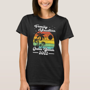 Camiseta Férias Familiares 2022 Vintage Hawaii Oahu Beach