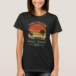 Camiseta Férias Familiares 2022 Vintage Palm Tree Kauai Haw