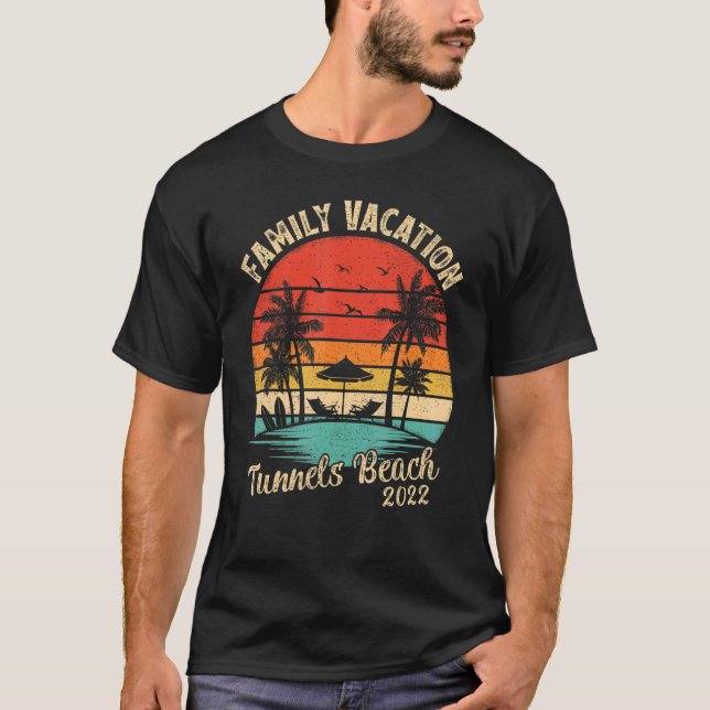 Camiseta Férias Familiares 2022 Vintage Retro Hawaii Túneis (Frente)