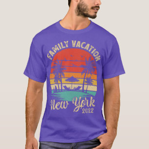 Camiseta Férias Familiares 2022 Vintage Retro New York Beac