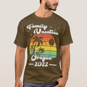 Camiseta Férias Familiares 2022 Vintage Retro Oregon Beach