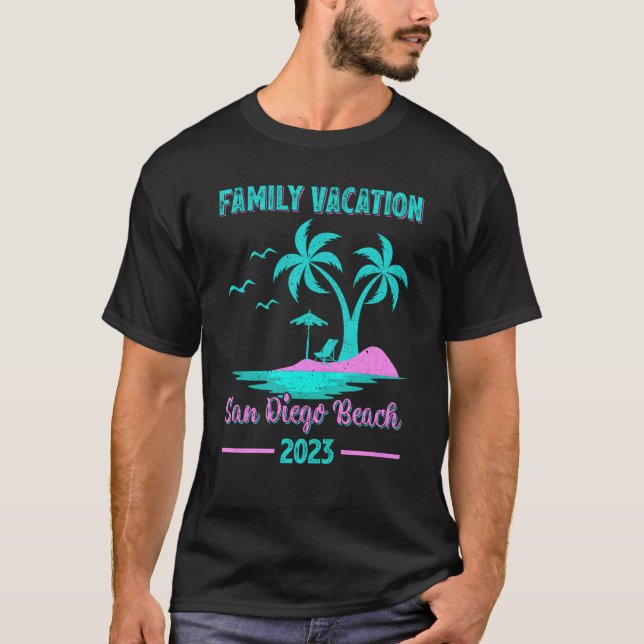 Camiseta Férias Familiares 2023 Palm Tree California San Di (Frente)