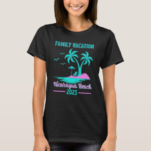 Camiseta Férias Familiares 2023 Palm Tree Nicarágua Beach