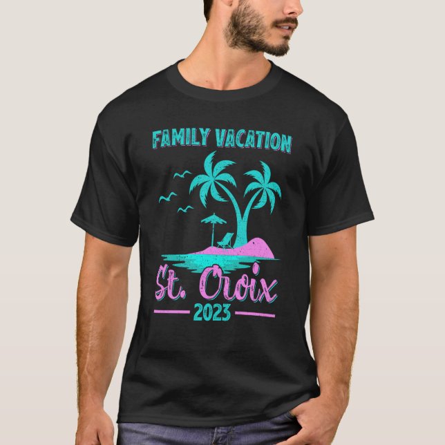 Camiseta Férias Familiares 2023 Palm Tree Virgin Island Cr (Frente)