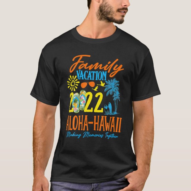 Camiseta Férias Familiares Aloha Hawaii 2022 Memórias do Fa (Frente)