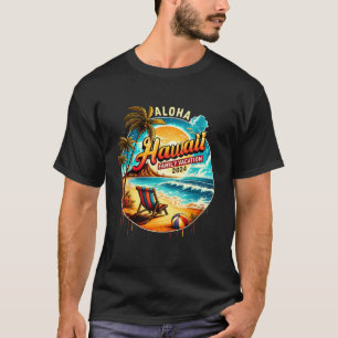 Camiseta Férias Familiares Aloha Hawaii 2024 Engraçado Summ