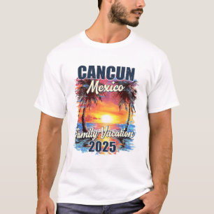 Camiseta Férias Familiares Cancún México 2025, Verão Trip M