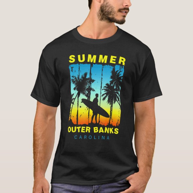Camiseta Férias Familiares Carolina Outer Banks Sunset Beac (Frente)