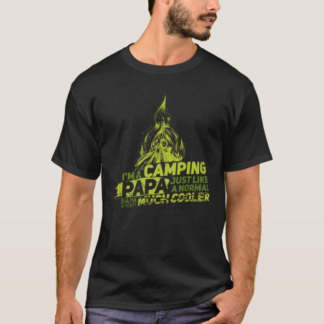 Camiseta Férias Familiares Cute do Pai Camping do dia de os (Frente)
