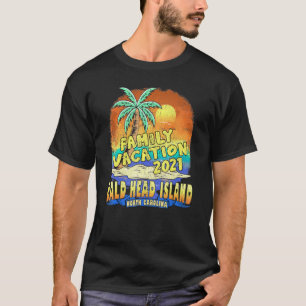 Camiseta Férias Familiares da Carolina do Norte na Ilha Ba