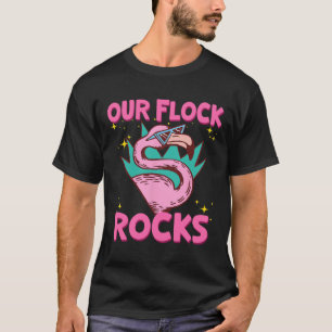 Camiseta Férias Familiares De Flamingo Correspondendo A Nos