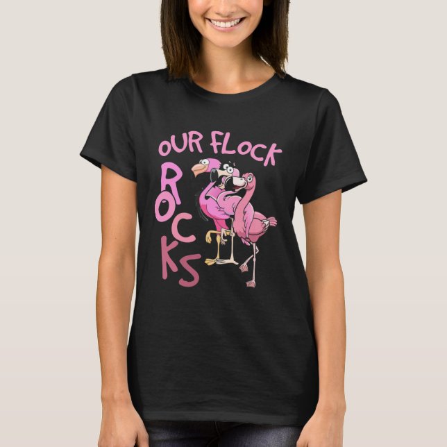 Camiseta Férias Familiares De Flamingo Correspondendo A Nos (Frente)