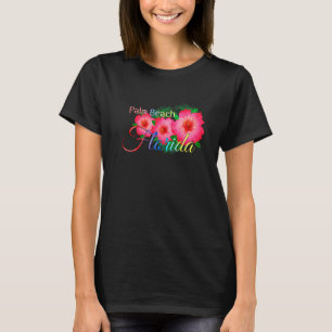 Camiseta Férias Familiares de Flores Tropicais da Palm Beac