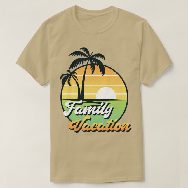 Camiseta Férias Familiares De Palmeiras Exóticas Soma Retro (Frente do Design)