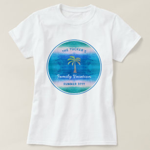 Camiseta Férias Familiares de Verão de Palmeiras do Oceano 