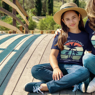 Camiseta Férias Familiares De Verão Raparigas De Palma De