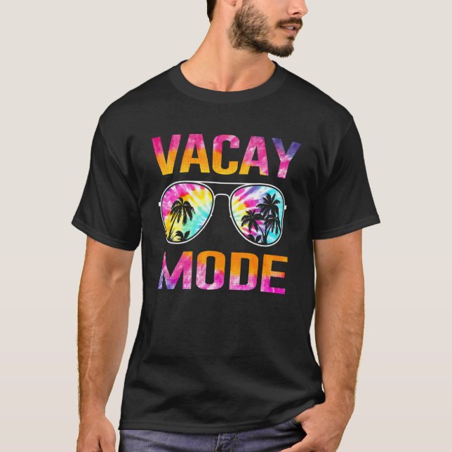 Camiseta Férias Familiares Do Modo Tie Dye Vacay Verão Sung (Frente)