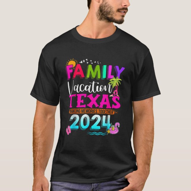 Camiseta Férias Familiares Engraçadas Memórias do Fazer Tex (Frente)