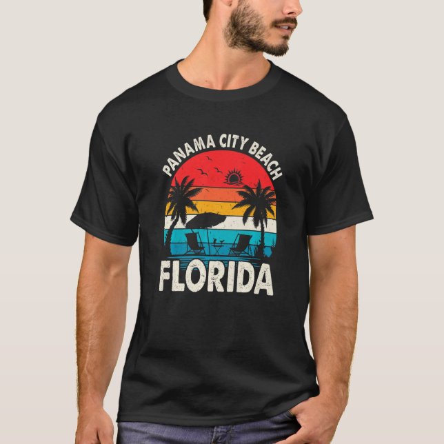 Camiseta Férias Familiares Florida Panama City Beach Sunset (Frente)