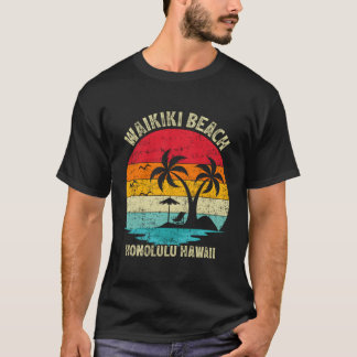 Camiseta Férias Familiares Honolulu Hawaii Waikiki Beach