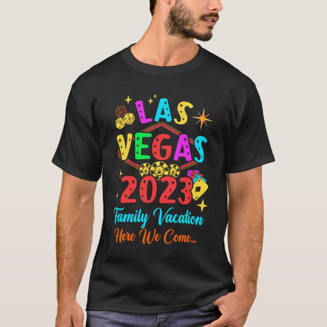 Camiseta Férias Familiares Las Vegas 2023 Combinação da Fam (Frente)