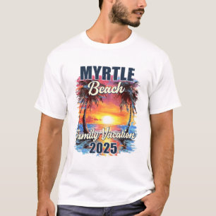 Camiseta Férias Familiares Myrtle Beach 2025 Summer Trip Ma